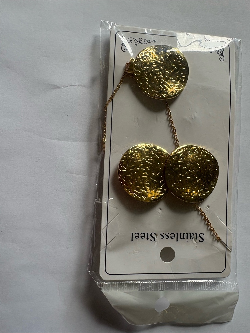 Gold Disc Statement Necklace - Stainless Steel